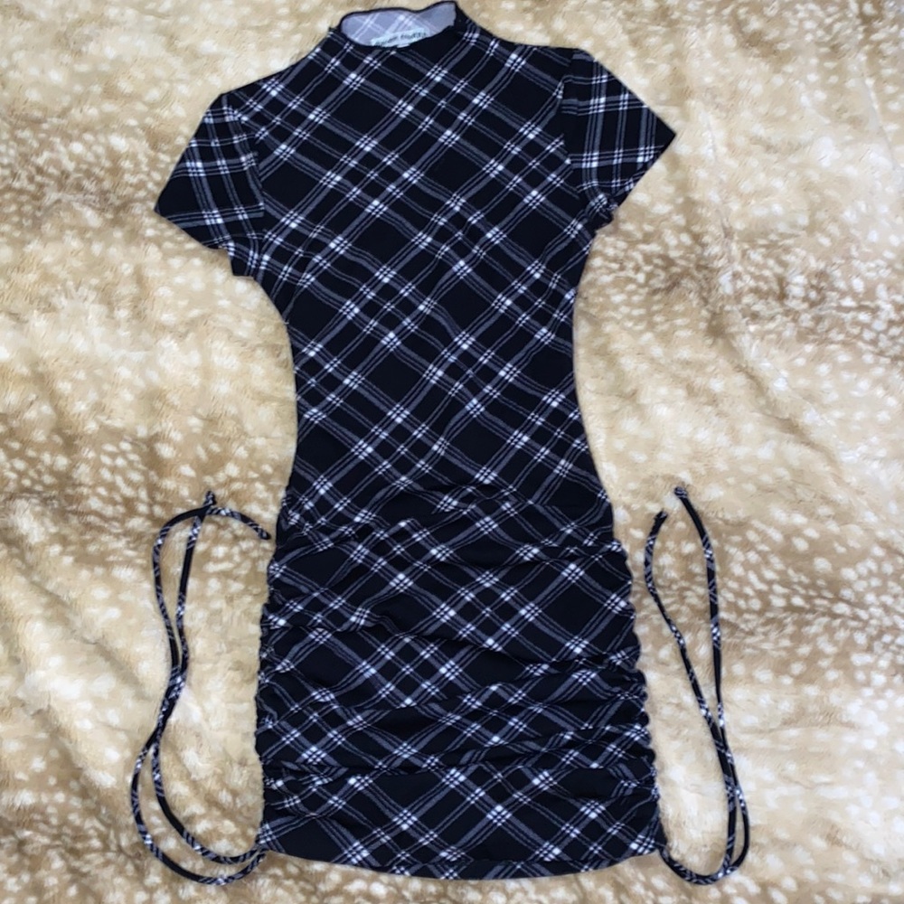 Black and white plaid dress